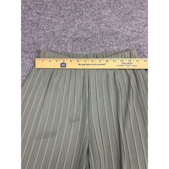 Pleione Pull On Pants Women's Small Green Pleated Wide Leg High Rise - Picture 4 of 11